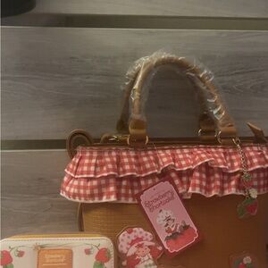 Brown and Red Handbag with wallet